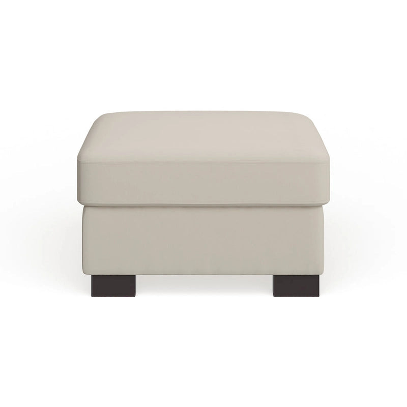 Lionel White Cotton Fabric Down-Filled Ottoman by iNSPIRE Q Artisan 8