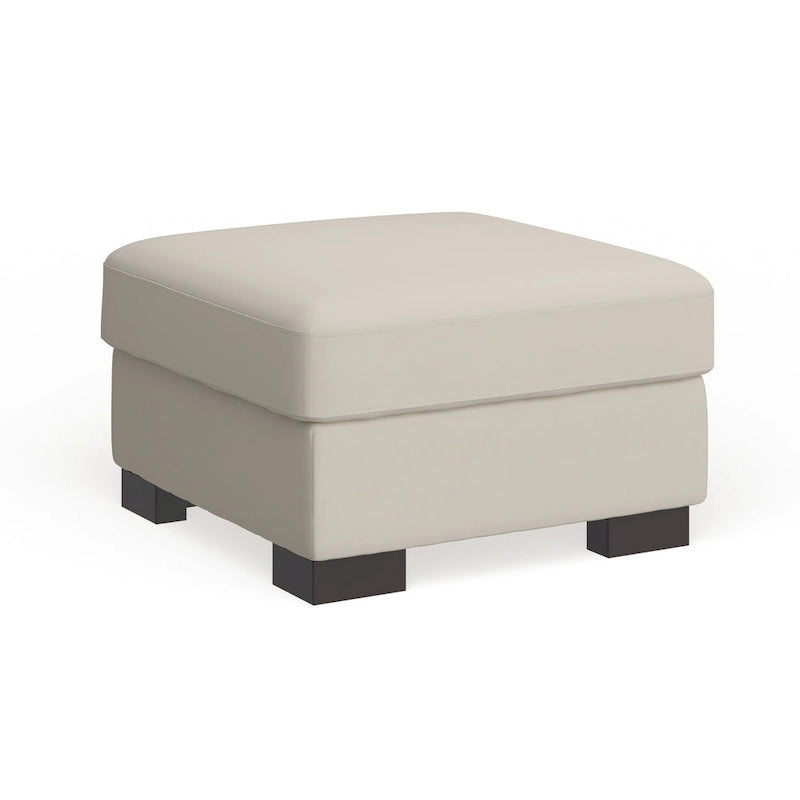 Lionel White Cotton Fabric Down-Filled Ottoman by iNSPIRE Q Artisan 9