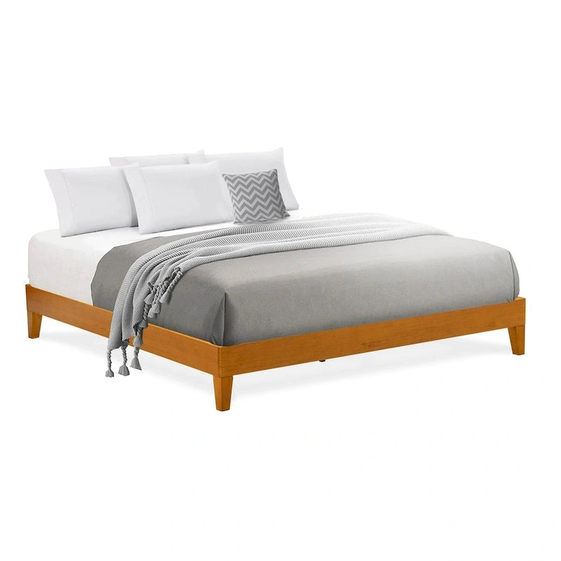 East West Furniture King Platform Bed Frame with 4 Solid Wood Legs and 2 Extra Center Legs (Bed Frame Color Options) 2