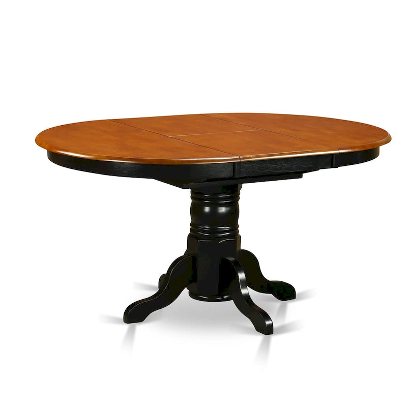 East West Furniture 7 Piece Kitchen Table Set- A Round Dining Room Table and 6 Dining Chairs, Black & Cherry (Seat Options) 4