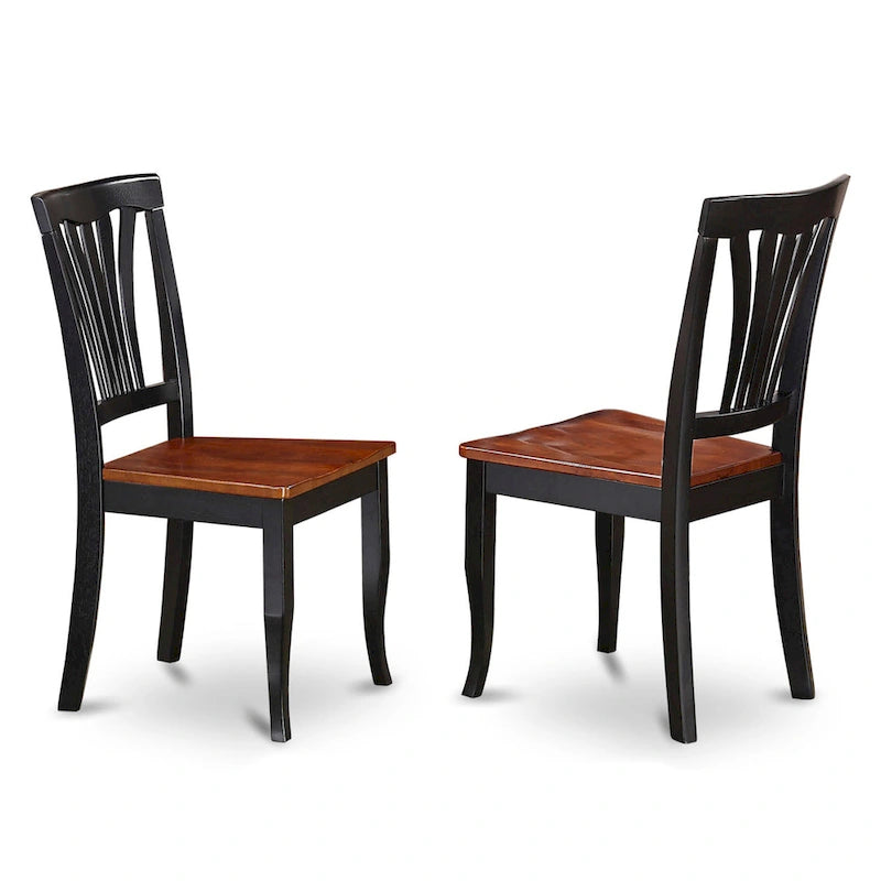 East West Furniture 7 Piece Kitchen Table Set- A Round Dining Room Table and 6 Dining Chairs, Black & Cherry (Seat Options) 10