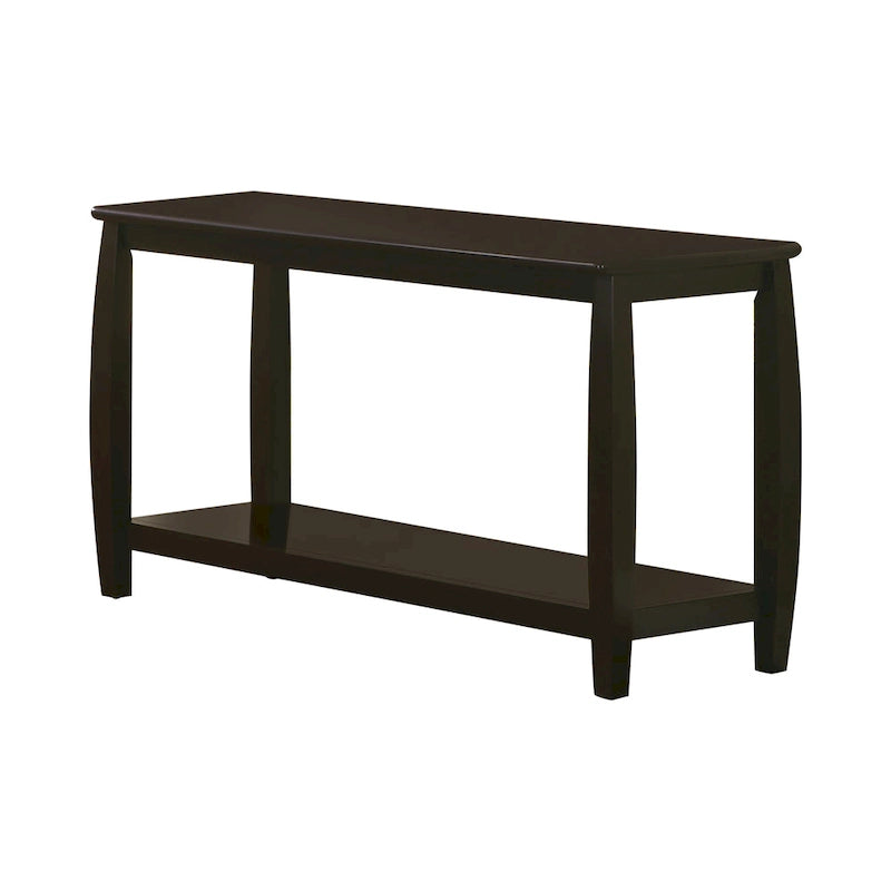 Contemporary Style Solid Wood Sofa Table With Slightly Rounded Shape,
