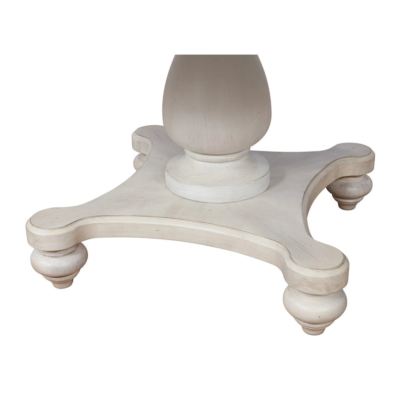 Roundhill Furniture Arch Weathered Oak 5-Piece Dining Set, Round Table with 4 Chairs 8