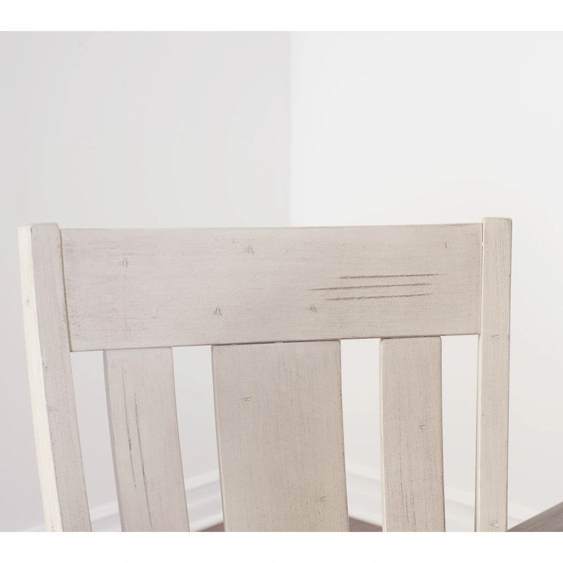 Roundhill Furniture Arch Weathered Oak 5-Piece Dining Set, Round Table with 4 Chairs 11