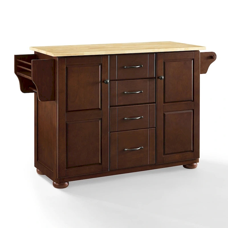 Crosley Eleanor Natural Wood Top Kitchen Island - 18d x 51.5w x 35.25h 5