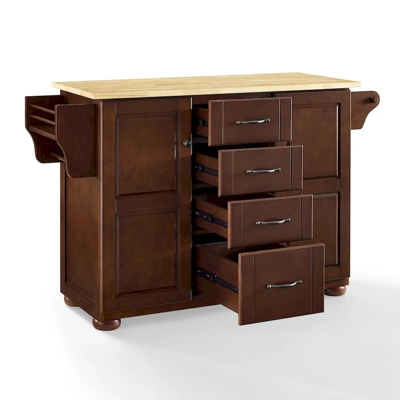 Crosley Eleanor Natural Wood Top Kitchen Island - 18d x 51.5w x 35.25h 6