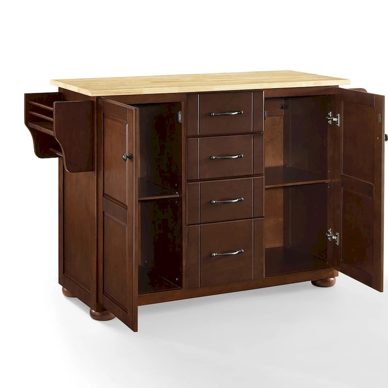 Crosley Eleanor Natural Wood Top Kitchen Island - 18d x 51.5w x 35.25h 7