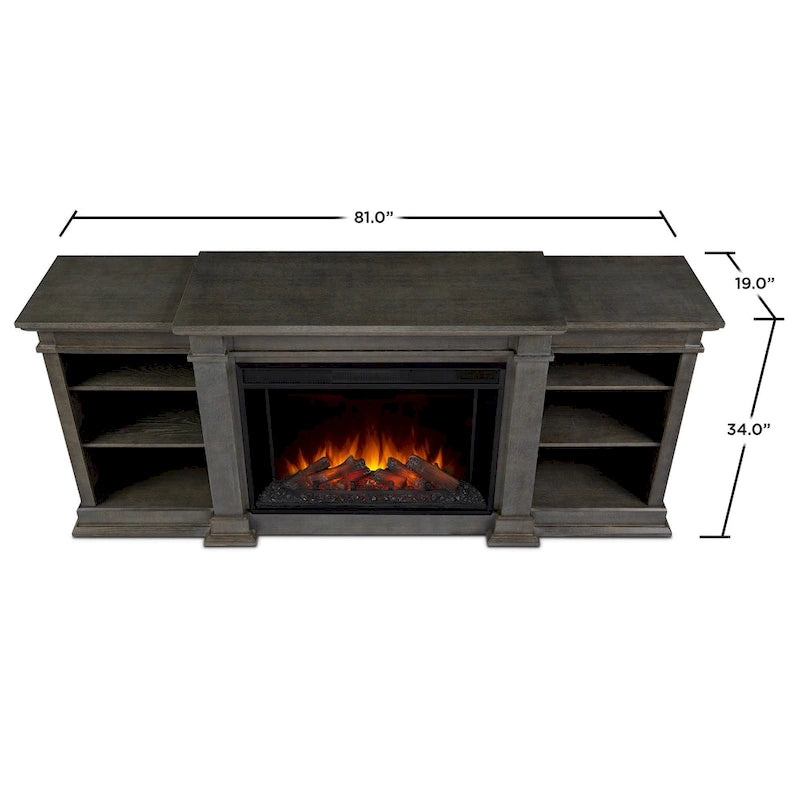 Eliot 81 Grand Antique Grey TV Stand Electric Fireplace by Real Flame 5