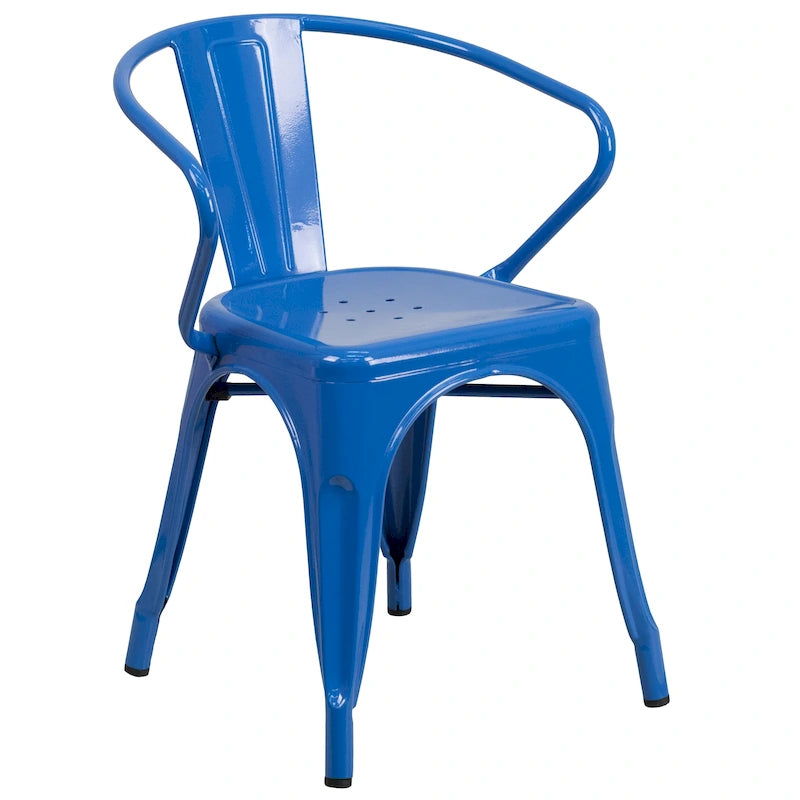 Metal Indoor-Outdoor Chair with Arms - 21.5W x 19D x 27.75H 17
