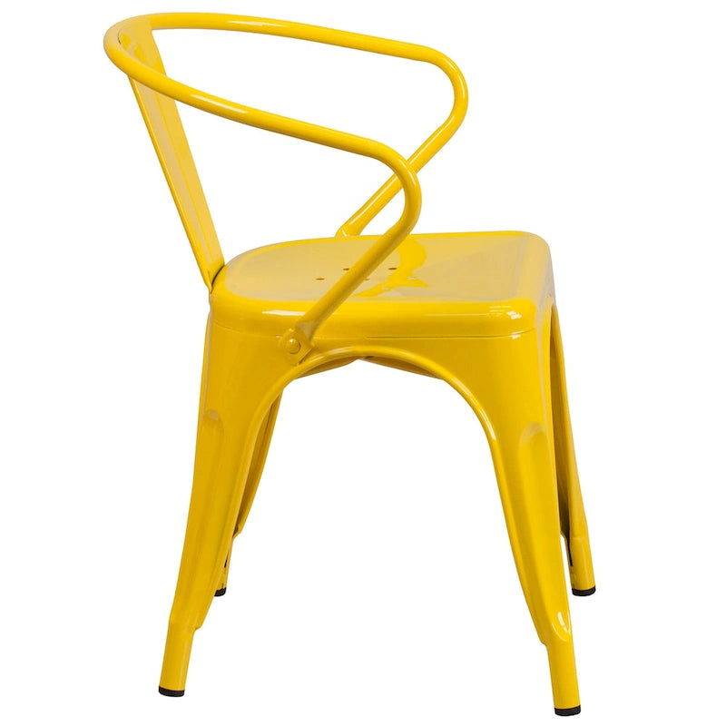 Metal Indoor-Outdoor Chair with Arms - 21.5W x 19D x 27.75H 3