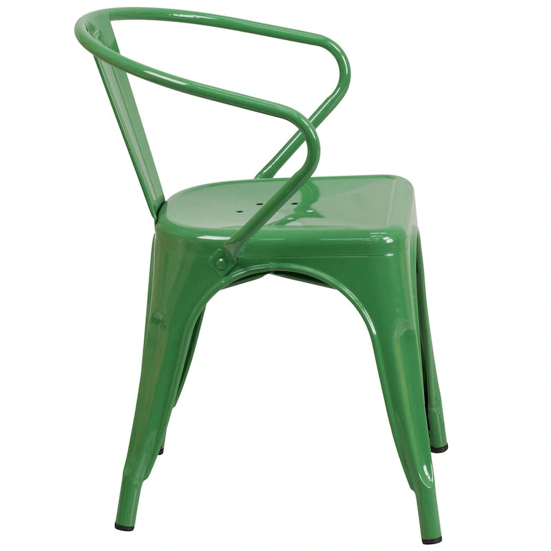Metal Indoor-Outdoor Chair with Arms - 21.5W x 19D x 27.75H 5