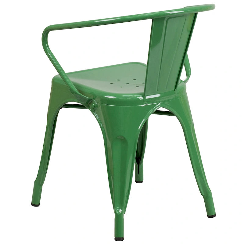 Metal Indoor-Outdoor Chair with Arms - 21.5W x 19D x 27.75H 6