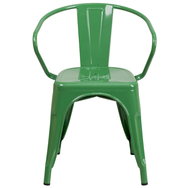 Metal Indoor-Outdoor Chair with Arms - 21.5W x 19D x 27.75H 7