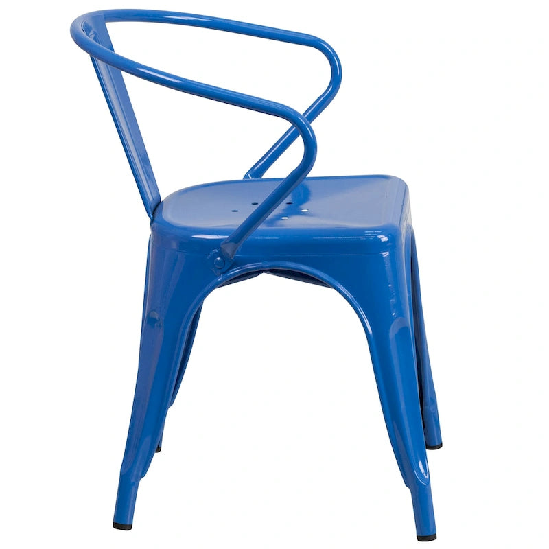 Metal Indoor-Outdoor Chair with Arms - 21.5W x 19D x 27.75H 10