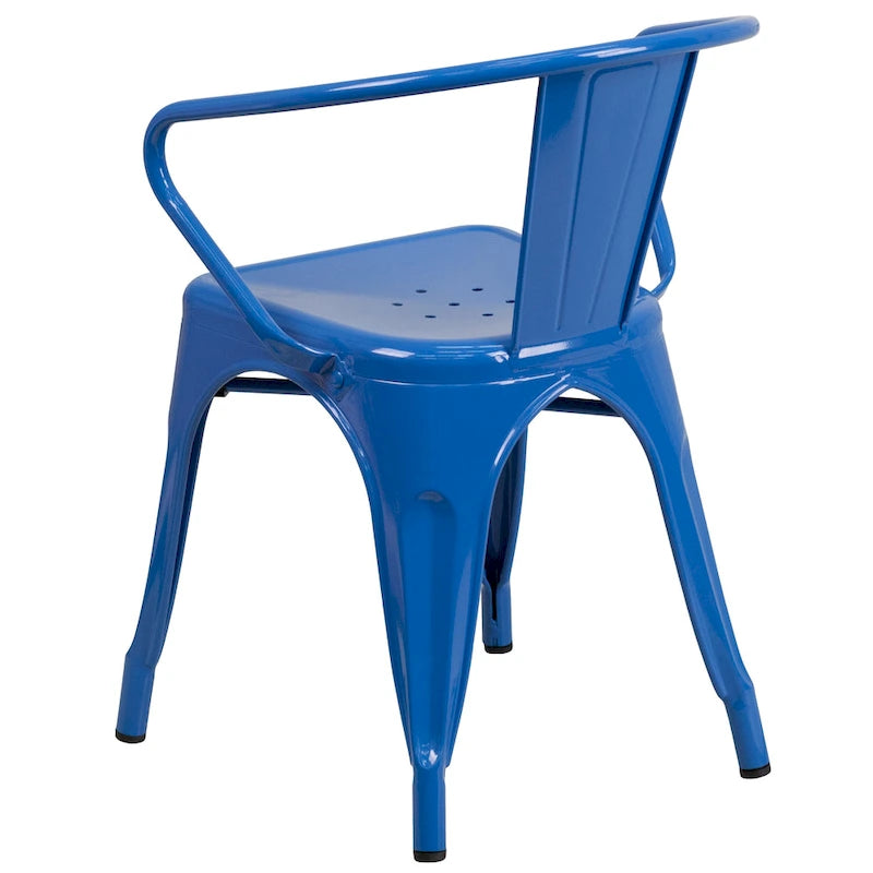 Metal Indoor-Outdoor Chair with Arms - 21.5W x 19D x 27.75H 11
