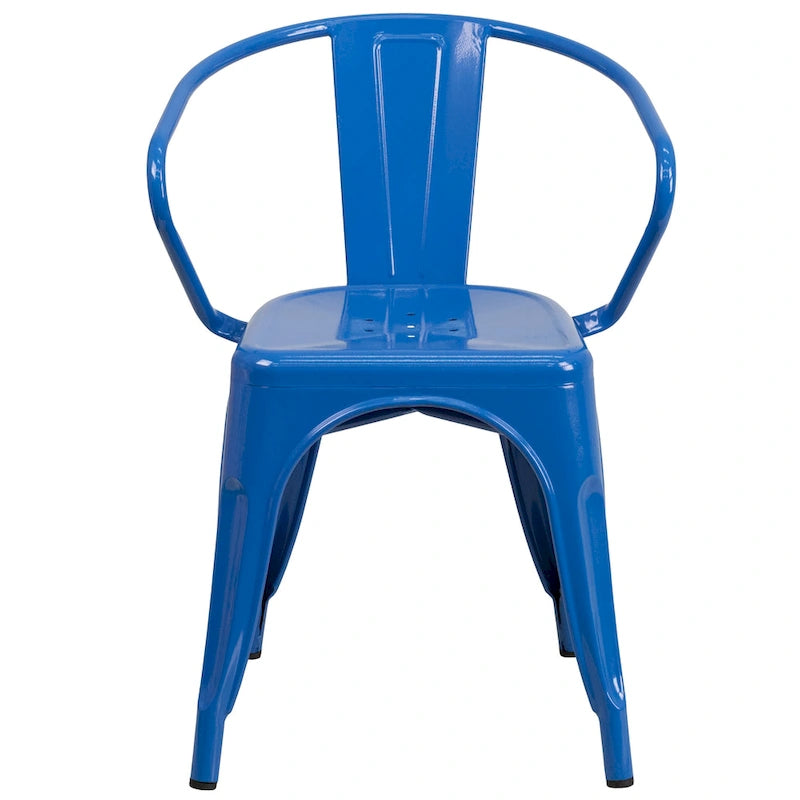 Metal Indoor-Outdoor Chair with Arms - 21.5W x 19D x 27.75H 12