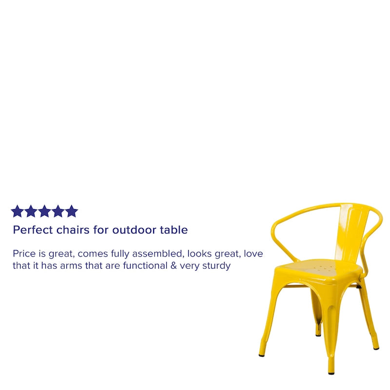 Metal Indoor-Outdoor Chair with Arms - 21.5W x 19D x 27.75H 13