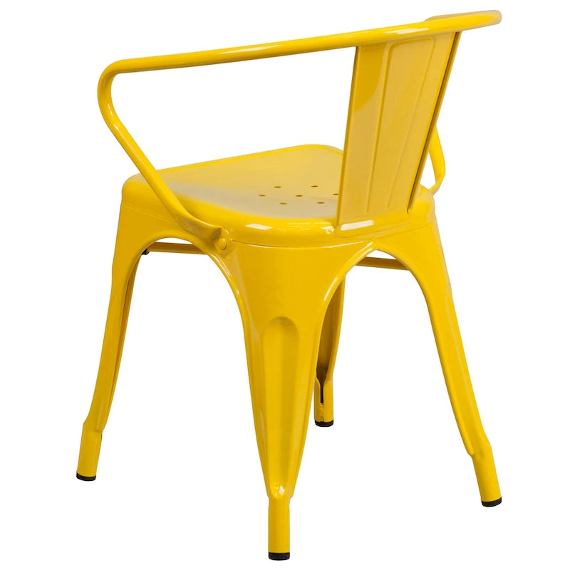 Metal Indoor-Outdoor Chair with Arms - 21.5W x 19D x 27.75H 14