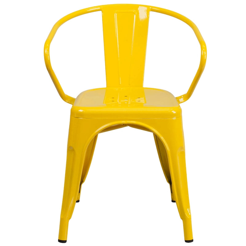 Metal Indoor-Outdoor Chair with Arms - 21.5W x 19D x 27.75H 15