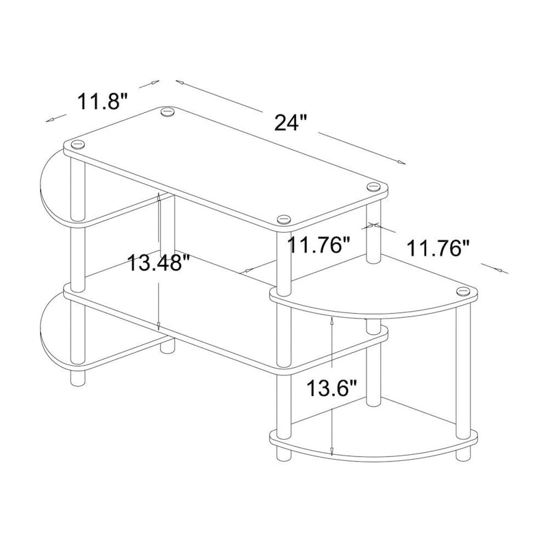 Baxton Studio Orbit Triple Tier TV Stand 3