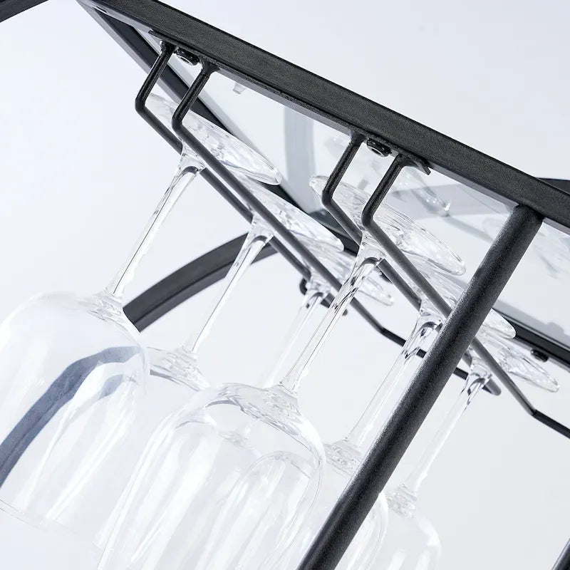Mobile Bar Cart Drink Cabinet - Sleek and Stylish Home & Food Accessories Display 12