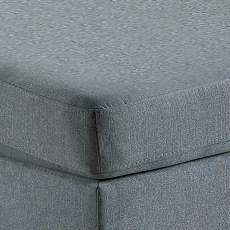 32 Inch Modern Square Ottoman with Plush Foam Seating, Gray Linen Fabric 3