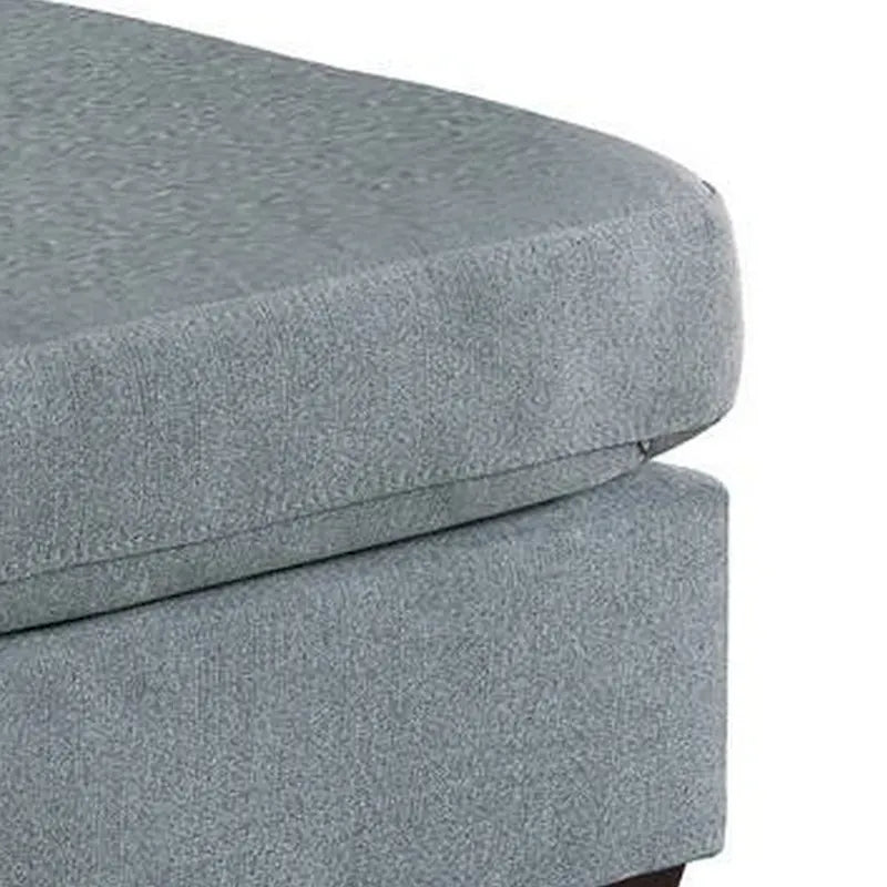 32 Inch Modern Square Ottoman with Plush Foam Seating, Gray Linen Fabric 4