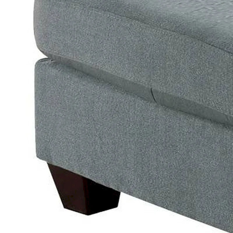 32 Inch Modern Square Ottoman with Plush Foam Seating, Gray Linen Fabric 5