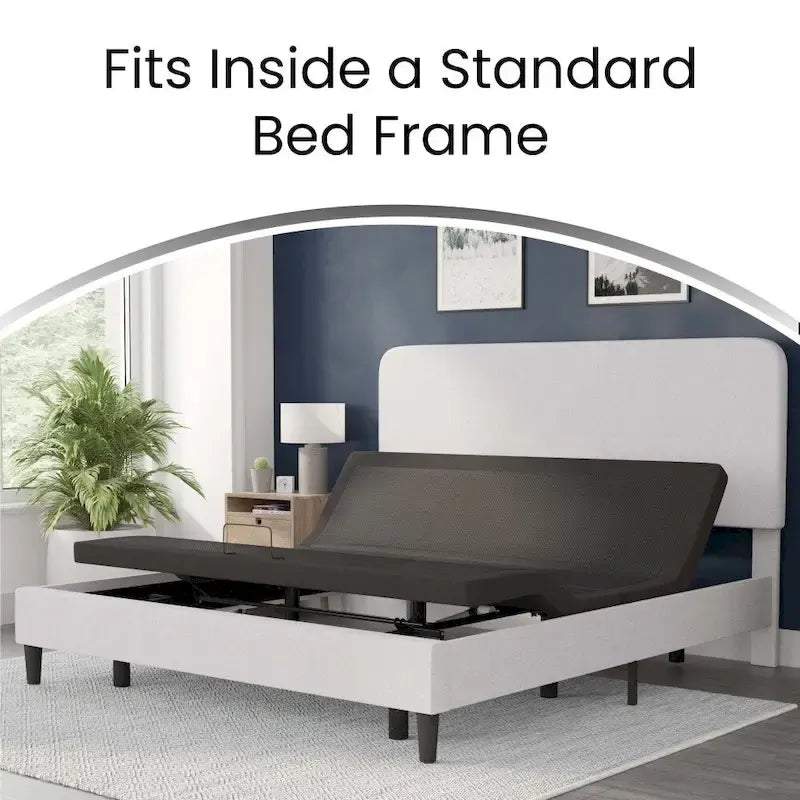 Anti-skid Upholstered Adjustable Bed Base with Wireless Remote 8