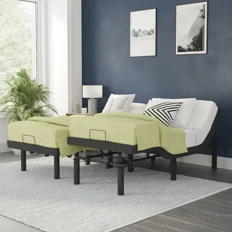 Anti-skid Upholstered Adjustable Bed Base with Wireless Remote 17