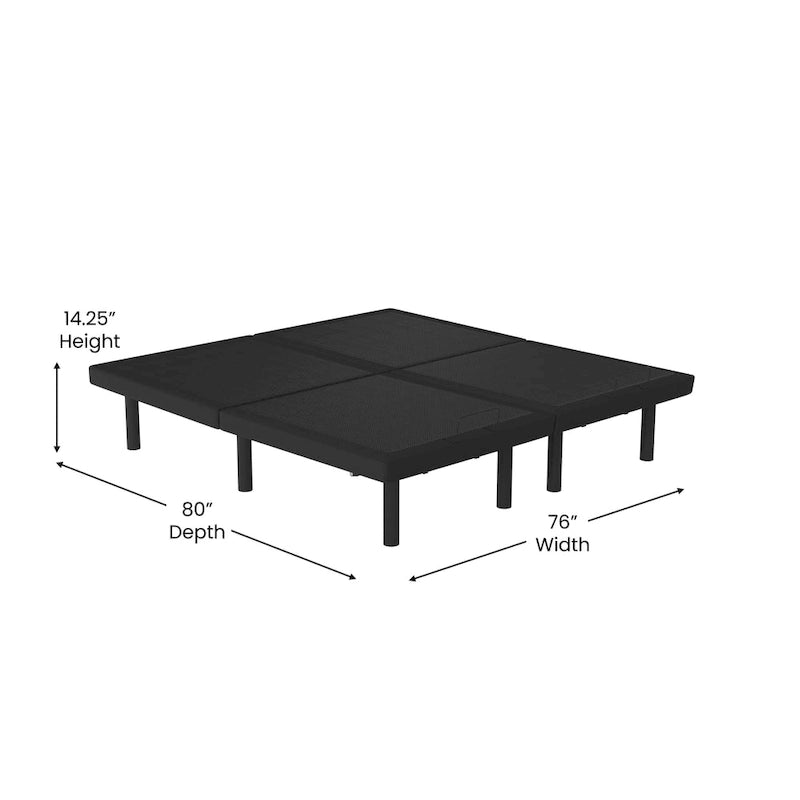 Anti-skid Upholstered Adjustable Bed Base with Wireless Remote 22