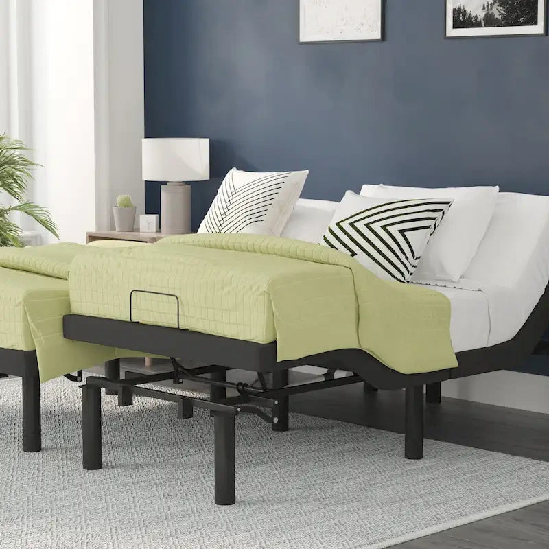 Anti-skid Upholstered Adjustable Bed Base with Wireless Remote 25