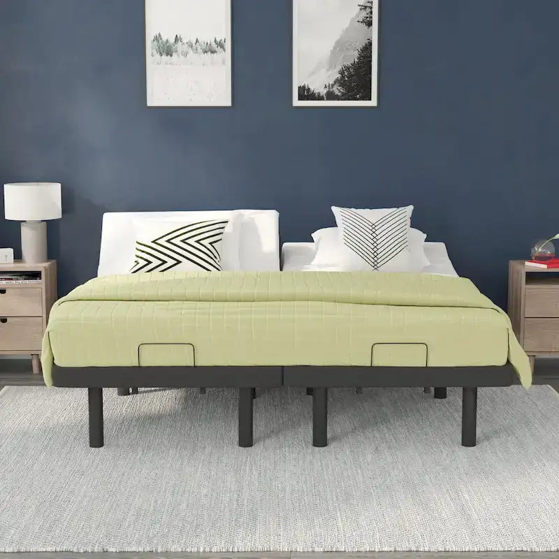 Anti-skid Upholstered Adjustable Bed Base with Wireless Remote 26