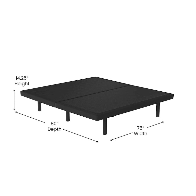 Anti-skid Upholstered Adjustable Bed Base with Wireless Remote 35