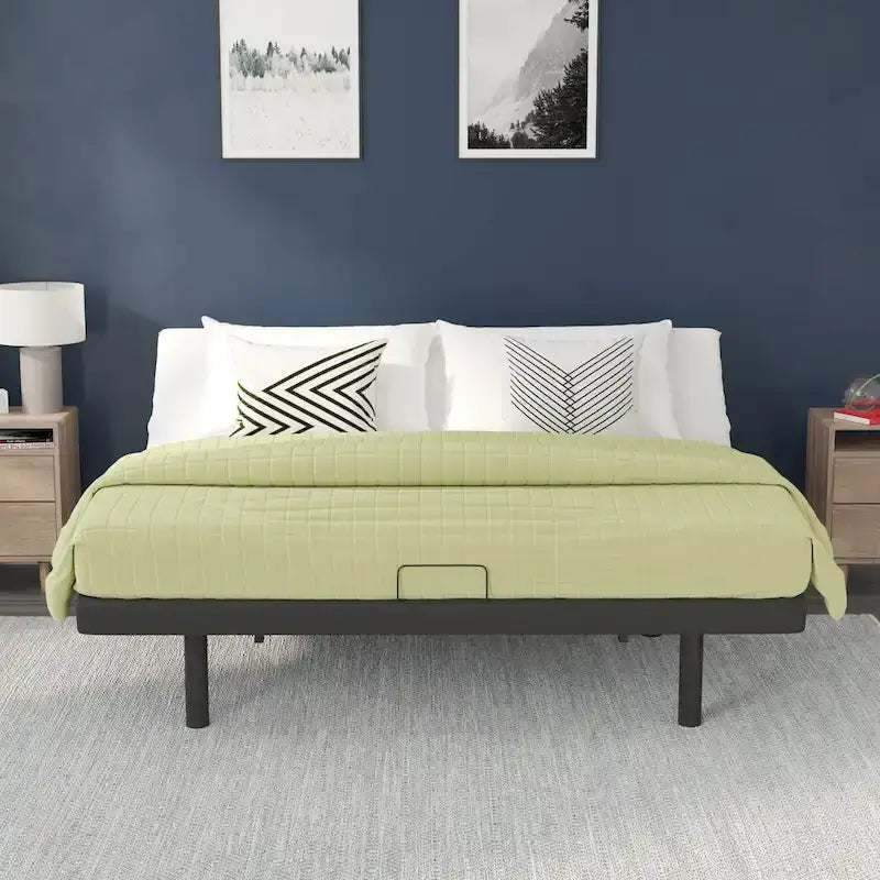 Anti-skid Upholstered Adjustable Bed Base with Wireless Remote 38