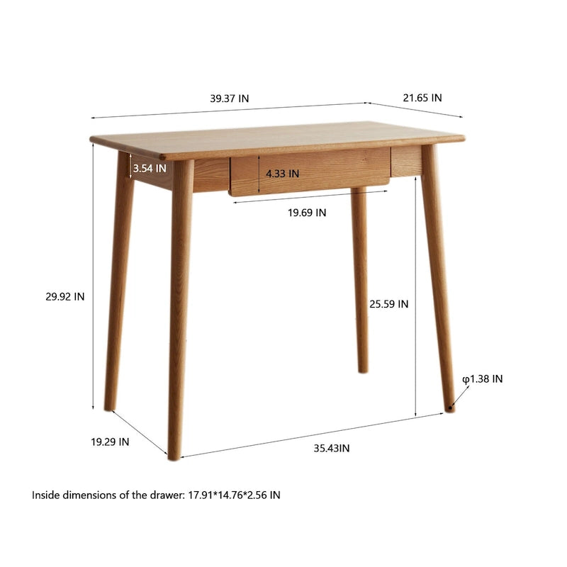 100% Solid wood natural wood computer desk 5