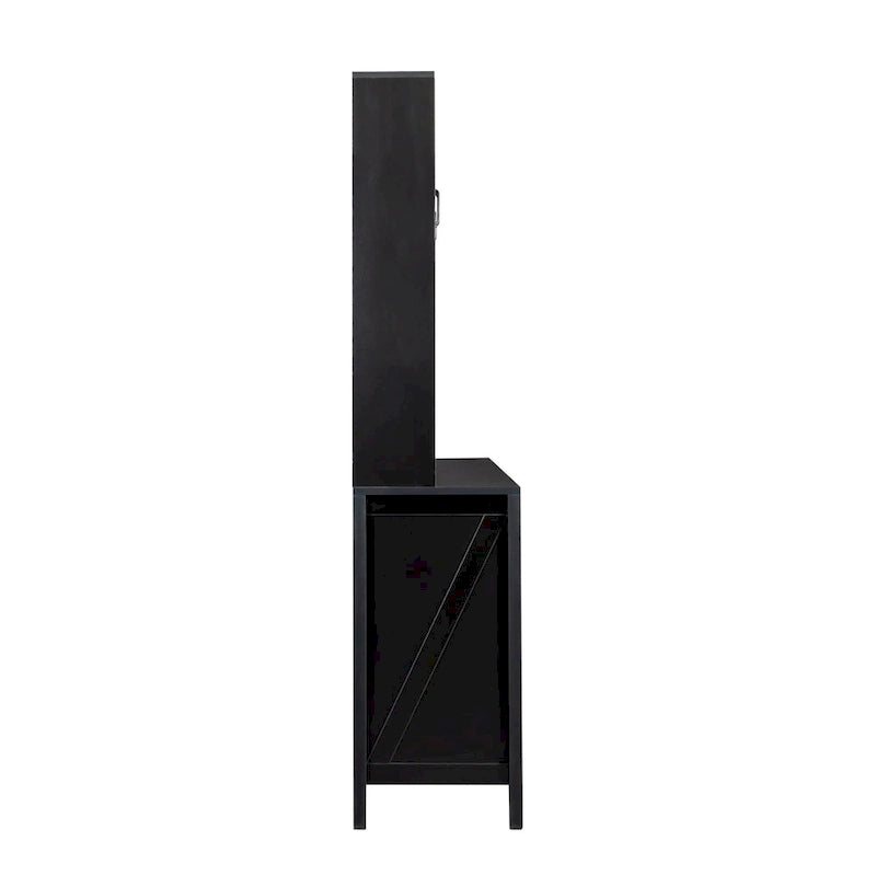 Large Kitchen Pantry Storage Cabinet with Glass Doors 10