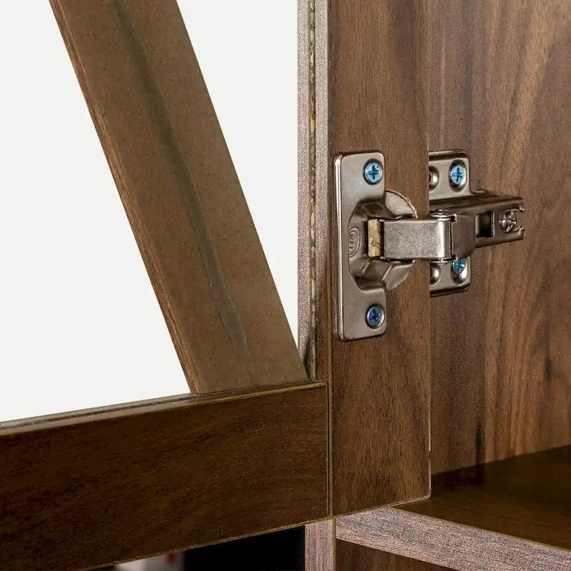 Large Kitchen Pantry Storage Cabinet with Glass Doors 21