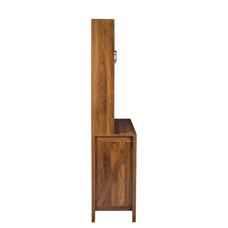 Large Kitchen Pantry Storage Cabinet with Glass Doors 23