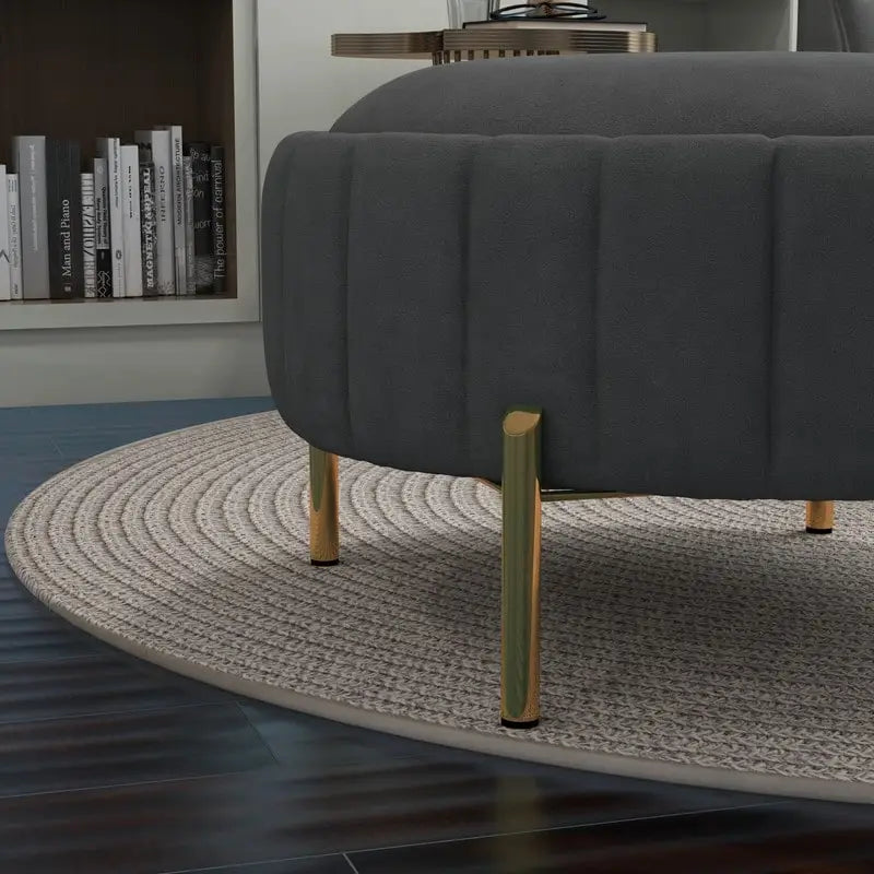 SEYNAR Contemporary Tufted Velvet Swivel Club Chair with Ottoman Set 13