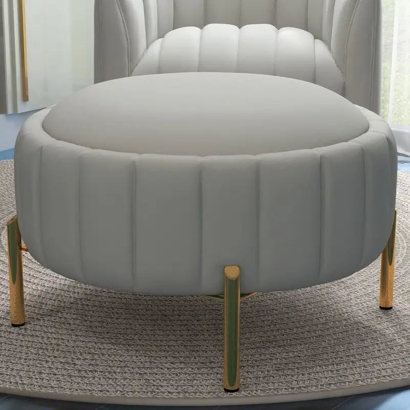 SEYNAR Contemporary Tufted Velvet Swivel Club Chair with Ottoman Set 18