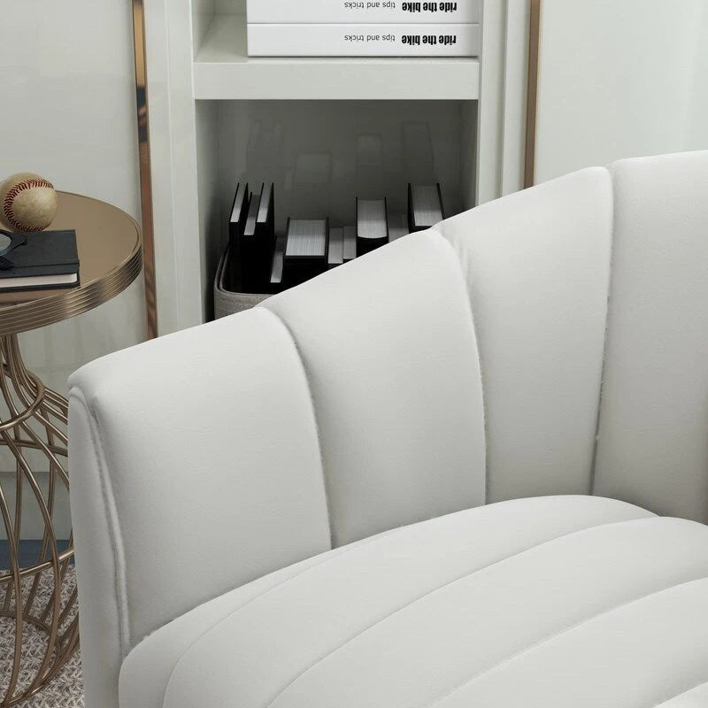 SEYNAR Contemporary Tufted Velvet Swivel Club Chair with Ottoman Set 21