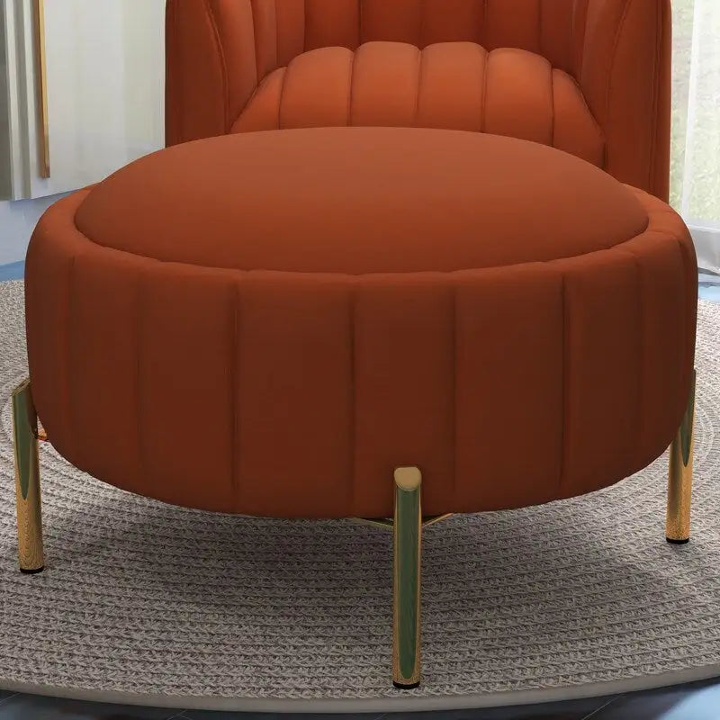 SEYNAR Contemporary Tufted Velvet Swivel Club Chair with Ottoman Set 27