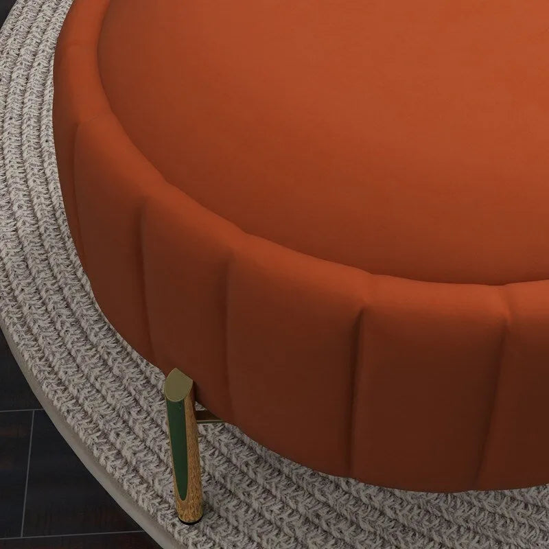 SEYNAR Contemporary Tufted Velvet Swivel Club Chair with Ottoman Set 31