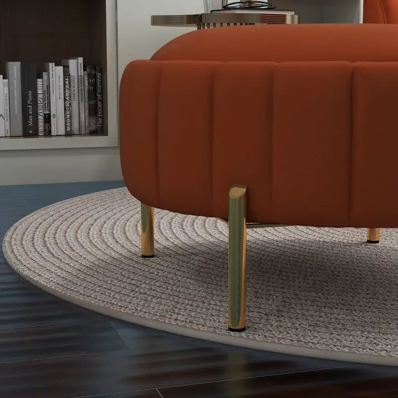 SEYNAR Contemporary Tufted Velvet Swivel Club Chair with Ottoman Set 32