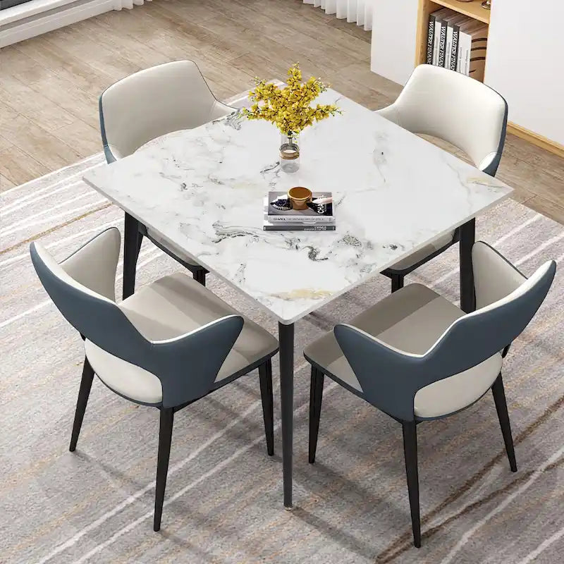 Modern Slate Kitchen Dining Table with Sintered Stone Top Metal Legs (Table Only) - 31.5x31.5x30 inch 27