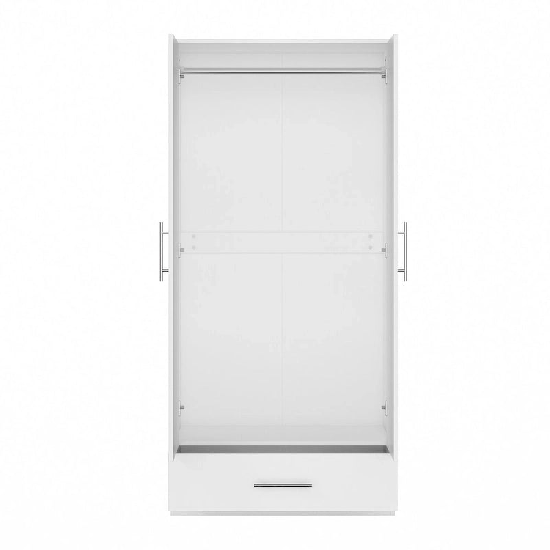 31.5W x 66.9H Wardrobe Armoire Cloest with Drawer In Black,White 4