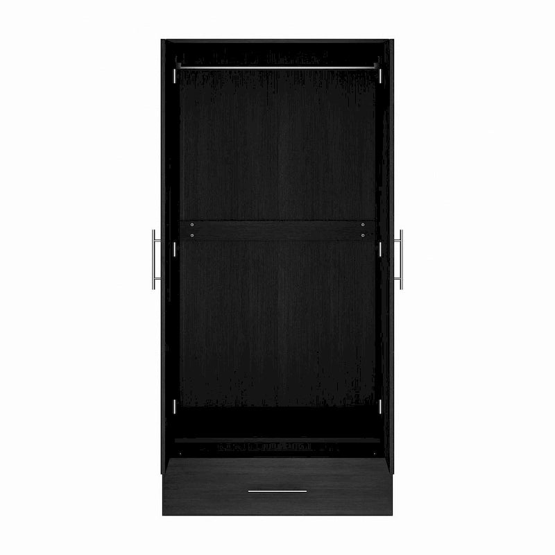 31.5W x 66.9H Wardrobe Armoire Cloest with Drawer In Black,White 20