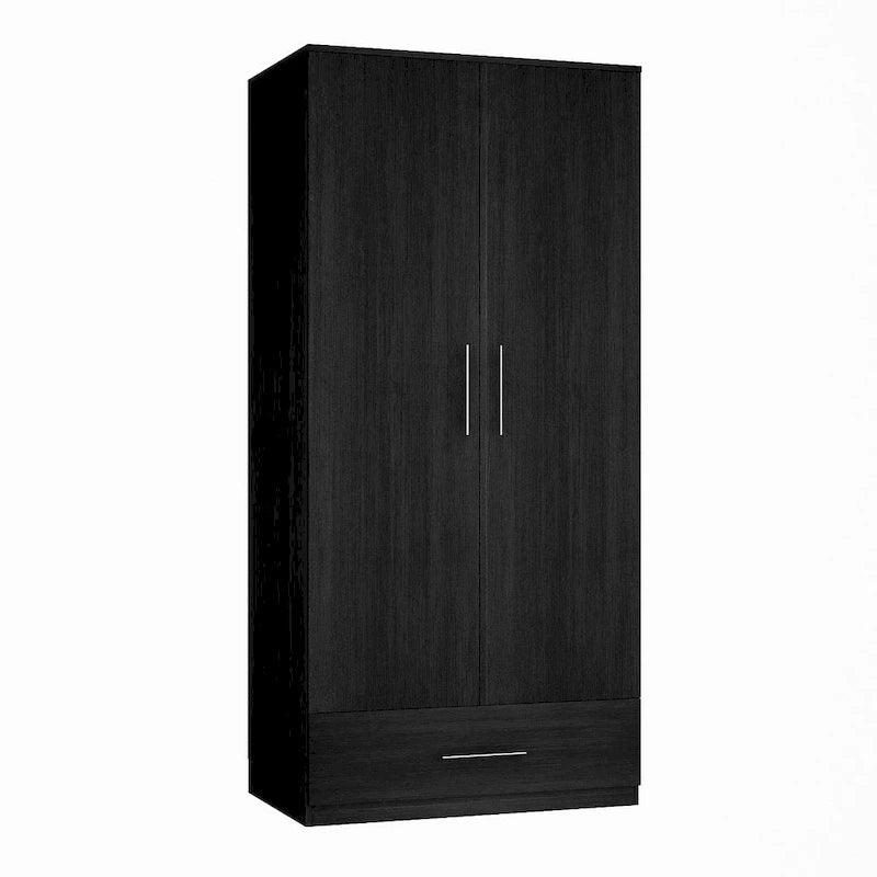 31.5W x 66.9H Wardrobe Armoire Cloest with Drawer In Black,White 21