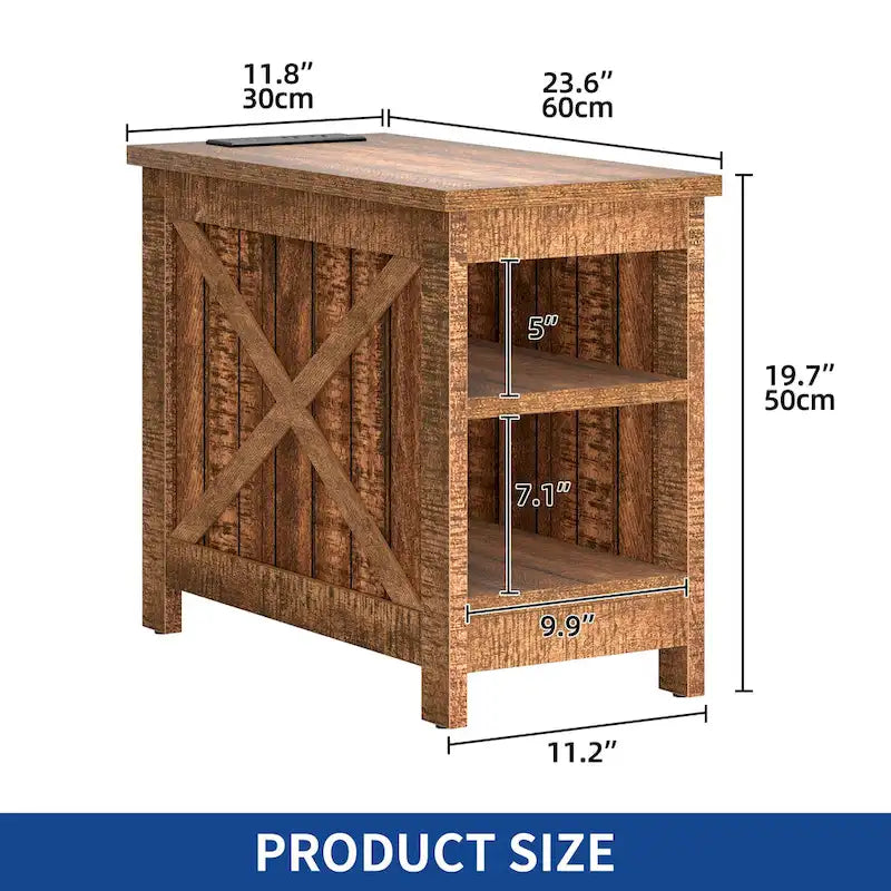 Moasis End Table with Charging Station, Side Table with Storage, 2 Power outlets & 2 USB Ports for Living Room 15